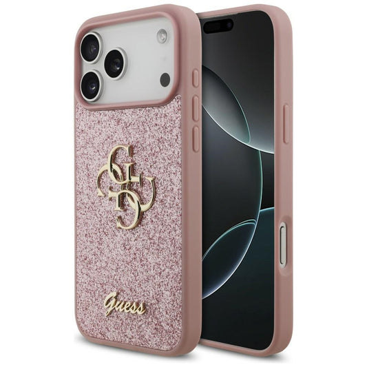 Futrola za Apple iPhone 18 Pro Max / 17 Pro Max, Guess, Fixed Glitter Big 4G, Roze