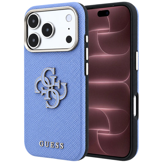 Futrola za Apple iPhone 18 Pro Max / 17 Pro Max, Guess, Grained Big Resin Logo, Plava