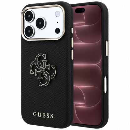 Futrola za Apple iPhone 18 Pro Max / 17 Pro Max, Guess, Grained Big Resin Logo, Crna