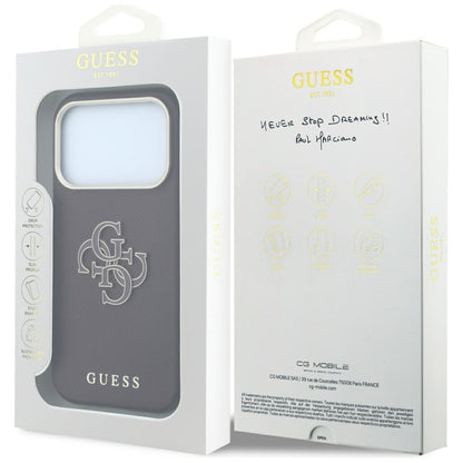 Futrola za Apple iPhone 18 Pro Max / 17 Pro Max, Guess, Grained Big Resin Logo, Bordo