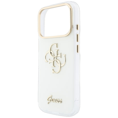 Futrola za Apple iPhone 18 Pro Max / 17 Pro Max, Guess, IML 4G Metal Script, Bela