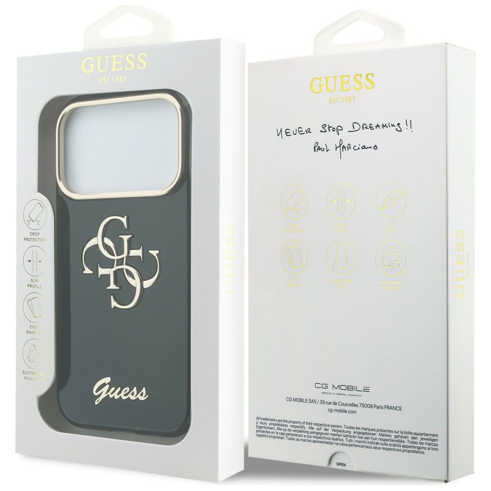 Futrola za Apple iPhone 18 Pro Max / 17 Pro Max, Guess, IML 4G Metal Script, Crna