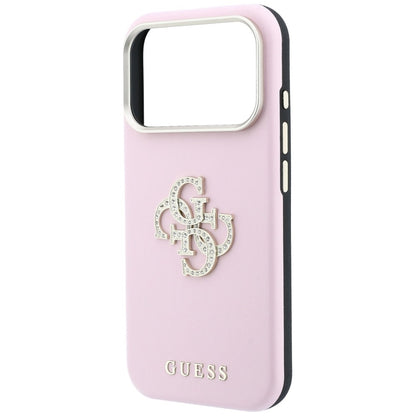 Maska za Apple iPhone 18 Pro Max / 17 Pro Max, Guess, Smooth Big Strass Logo, roze