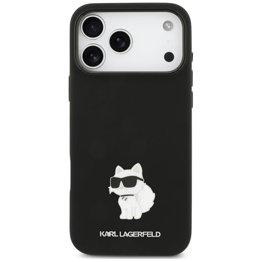 Maska za Apple iPhone 18 Pro Max / 17 Pro Max, Karl Lagerfeld, Choupette Metal Pin, crna