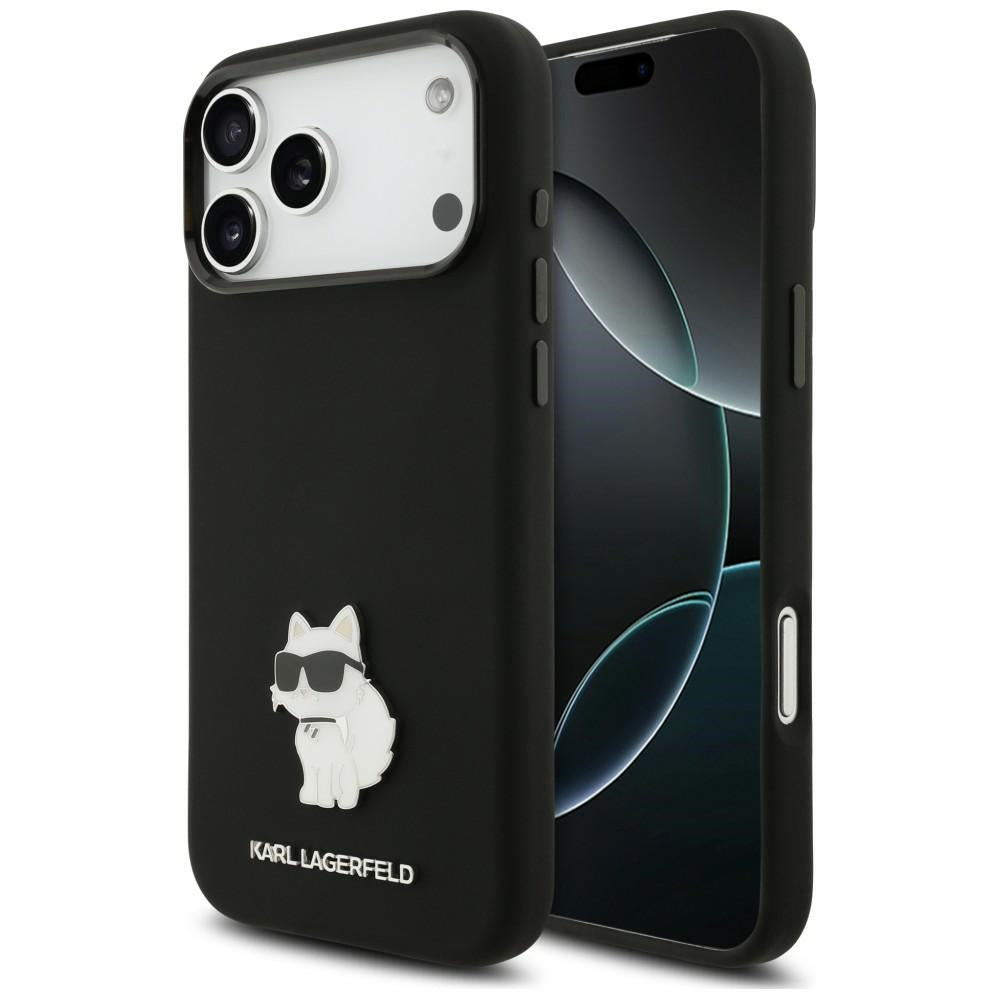 Maska za Apple iPhone 18 Pro Max / 17 Pro Max, Karl Lagerfeld, Choupette Metal Pin, crna