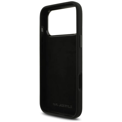 Maska za Apple iPhone 18 Pro Max / 17 Pro Max, Karl Lagerfeld, Choupette Metal Pin, crna