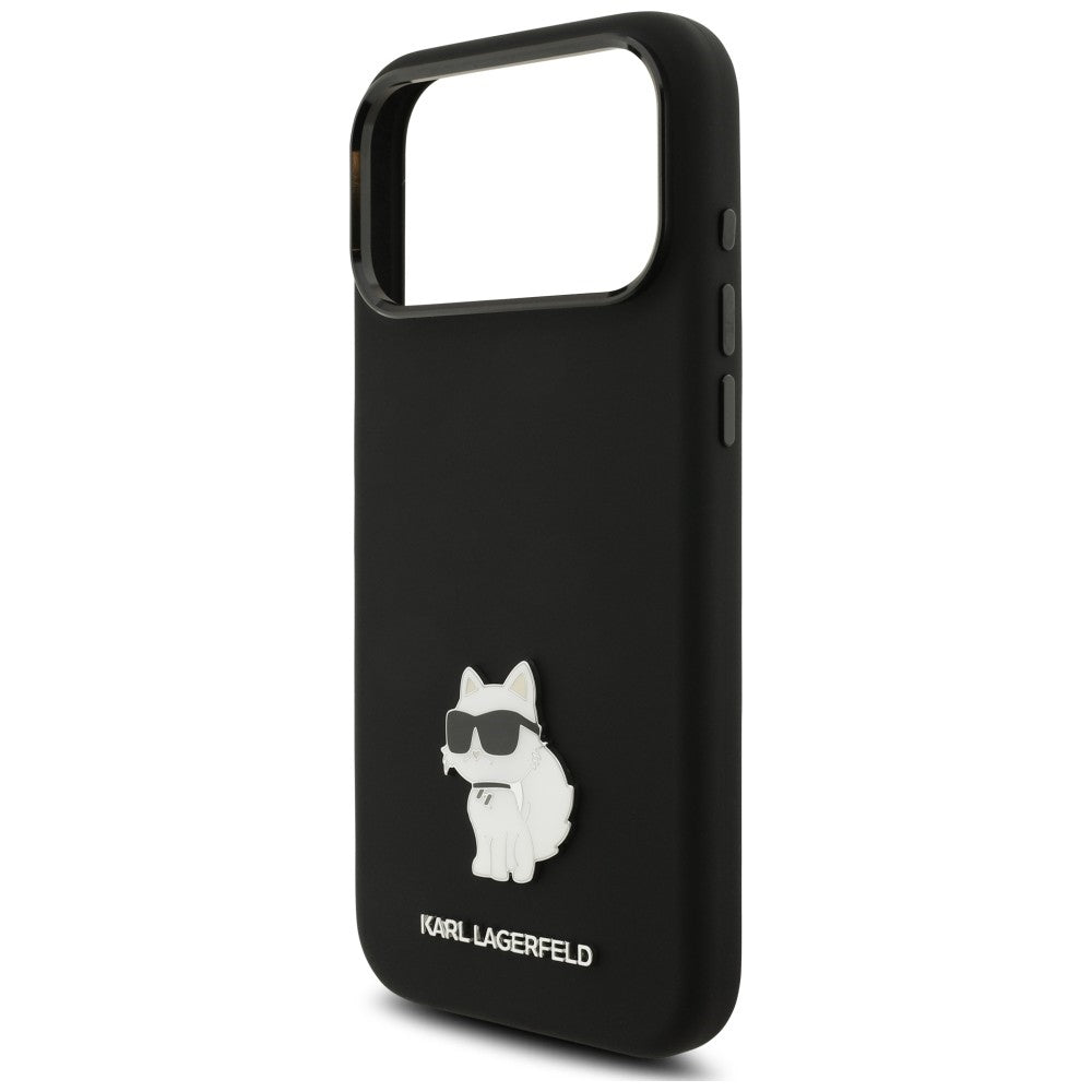 Maska za Apple iPhone 18 Pro Max / 17 Pro Max, Karl Lagerfeld, Choupette Metal Pin, crna