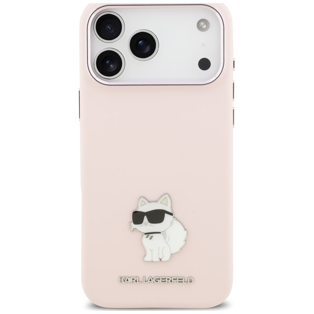 Maska za Apple iPhone 18 Pro Max / 17 Pro Max, Karl Lagerfeld, Choupette Metal Pin, roze