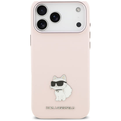 Maska za Apple iPhone 18 Pro Max / 17 Pro Max, Karl Lagerfeld, Choupette Metal Pin, roze