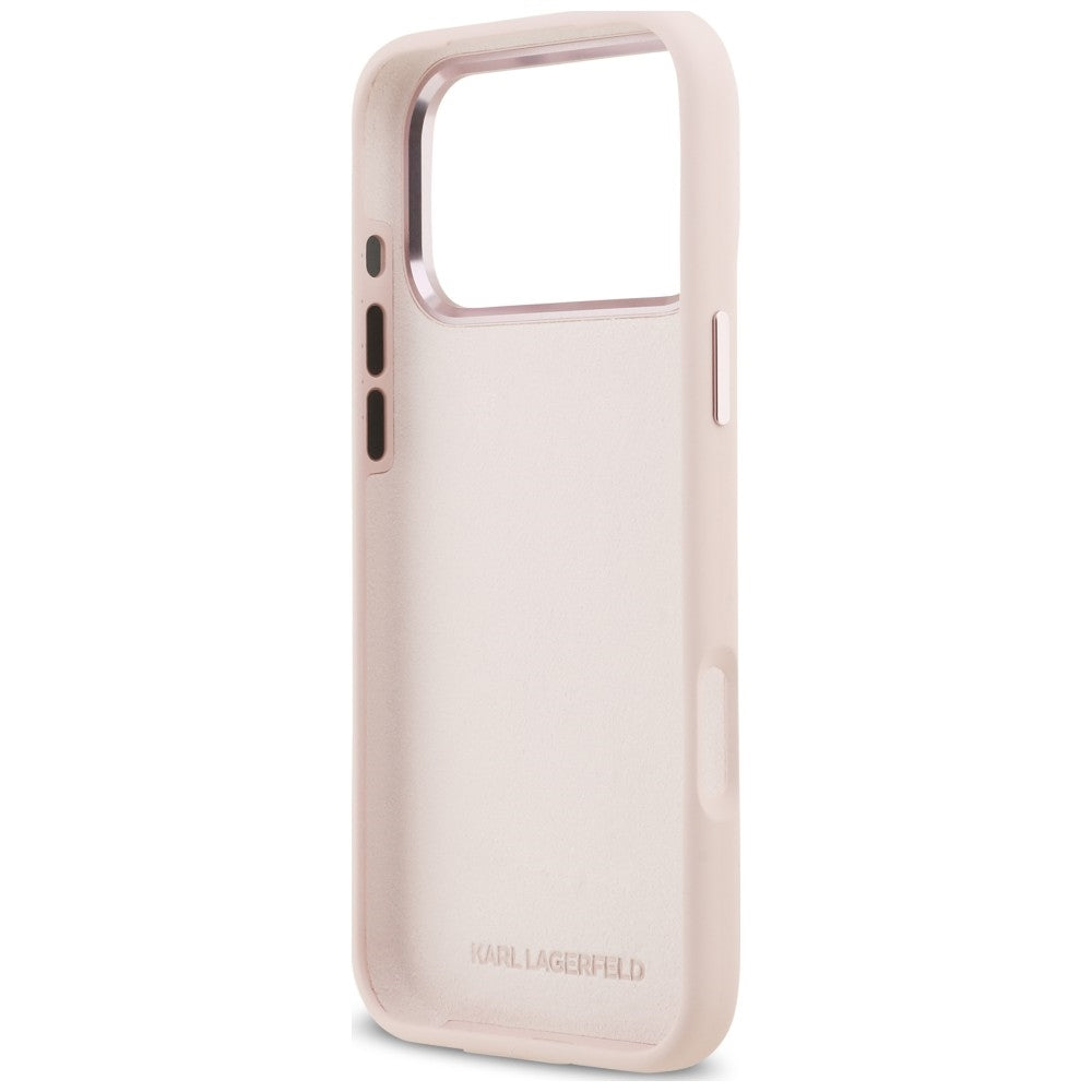 Maska za Apple iPhone 18 Pro Max / 17 Pro Max, Karl Lagerfeld, Choupette Metal Pin, roze