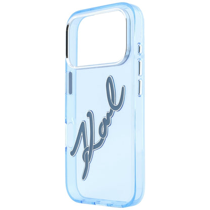 Futrola za Apple iPhone 18 Pro Max / 17 Pro Max, Karl Lagerfeld, IML Big Signature Resin Logo Metal Frame, Plava