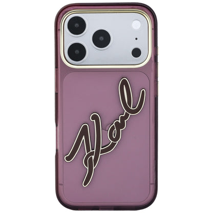 Futrola za Apple iPhone 18 Pro Max / 17 Pro Max, Karl Lagerfeld, IML Big Signature Resin Logo Metal Frame, Bordo
