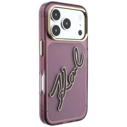 Futrola za Apple iPhone 18 Pro Max / 17 Pro Max, Karl Lagerfeld, IML Big Signature Resin Logo Metal Frame, Bordo
