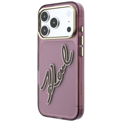 Futrola za Apple iPhone 18 Pro Max / 17 Pro Max, Karl Lagerfeld, IML Big Signature Resin Logo Metal Frame, Bordo