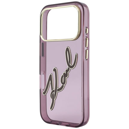 Futrola za Apple iPhone 18 Pro Max / 17 Pro Max, Karl Lagerfeld, IML Big Signature Resin Logo Metal Frame, Bordo