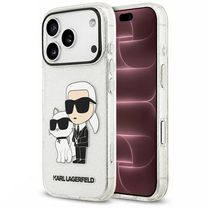 Maska za Apple iPhone 18 Pro Max / 17 Pro Max, Karl Lagerfeld, IML Glitter Karl and Choupette NFT, providna
