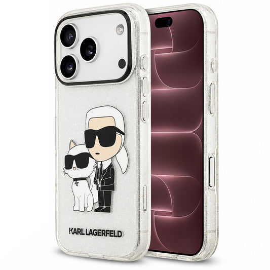 Maska za Apple iPhone 18 Pro Max / 17 Pro Max, Karl Lagerfeld, IML Glitter Karl and Choupette NFT, providna