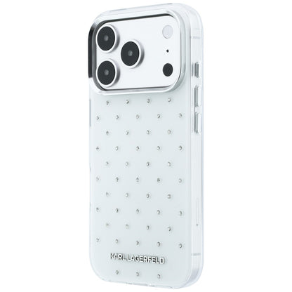 Futrola za Apple iPhone 18 Pro Max / 17 Pro Max, Karl Lagerfeld, IML Rhinestones and Electroplated Logo, Bela