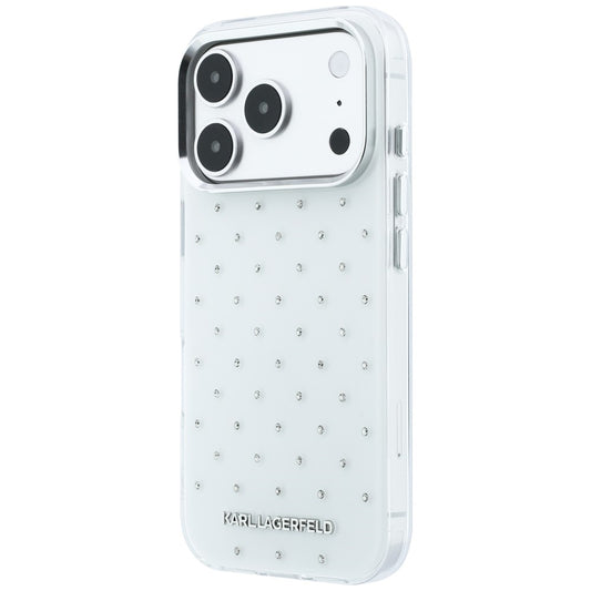 Futrola za Apple iPhone 18 Pro Max / 17 Pro Max, Karl Lagerfeld, IML Rhinestones and Electroplated Logo, Bela