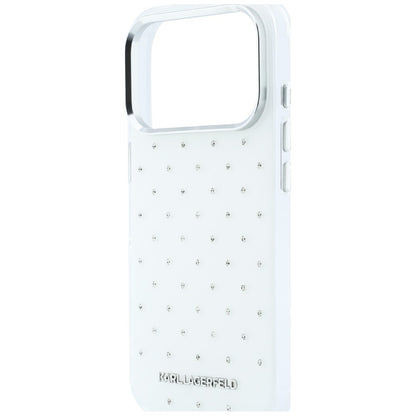 Futrola za Apple iPhone 18 Pro Max / 17 Pro Max, Karl Lagerfeld, IML Rhinestones and Electroplated Logo, Bela
