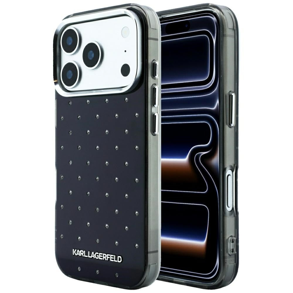 Futrola za Apple iPhone 18 Pro Max / 17 Pro Max, Karl Lagerfeld, IML Rhinestones and Electroplated Logo, Crna