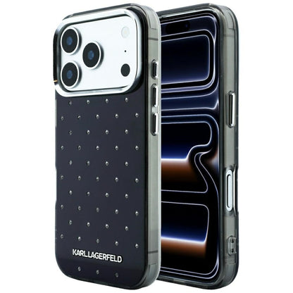 Futrola za Apple iPhone 18 Pro Max / 17 Pro Max, Karl Lagerfeld, IML Rhinestones and Electroplated Logo, Crna