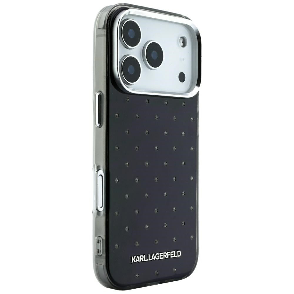 Futrola za Apple iPhone 18 Pro Max / 17 Pro Max, Karl Lagerfeld, IML Rhinestones and Electroplated Logo, Crna