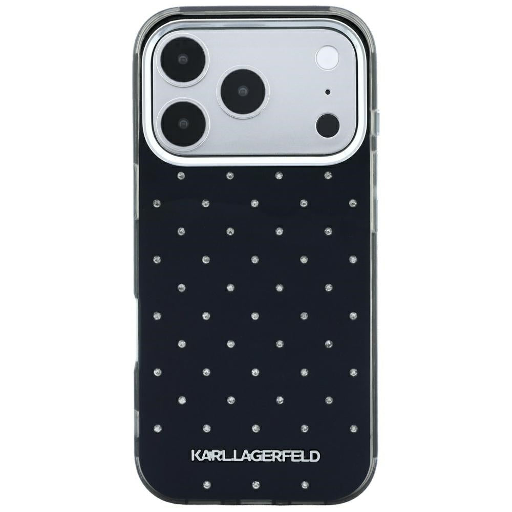 Futrola za Apple iPhone 18 Pro Max / 17 Pro Max, Karl Lagerfeld, IML Rhinestones and Electroplated Logo, Crna