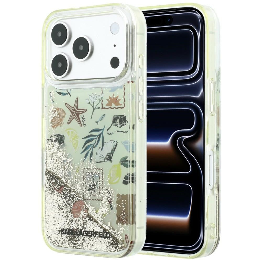 Futrola za Apple iPhone 18 Pro Max / 17 Pro Max, Karl Lagerfeld, Liquid Glitter Beach and Sand, Bež