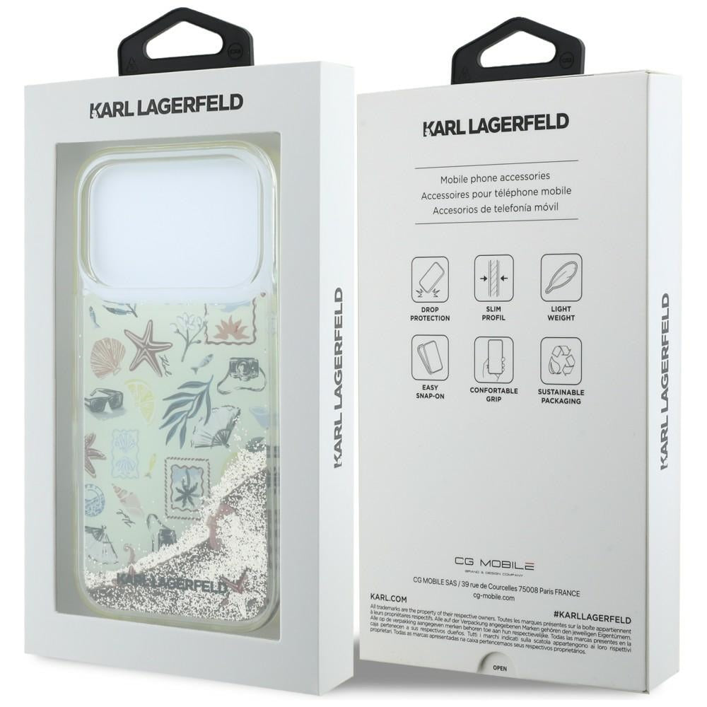Futrola za Apple iPhone 18 Pro Max / 17 Pro Max, Karl Lagerfeld, Liquid Glitter Beach and Sand, Bež