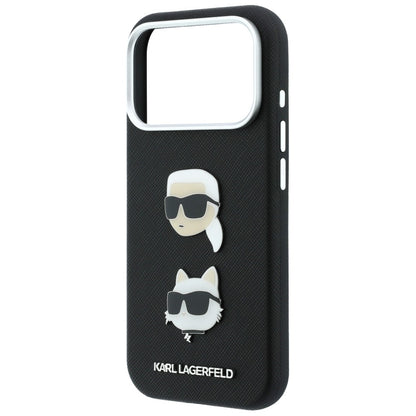 Futrola za Apple iPhone 18 Pro Max / 17 Pro Max, Karl Lagerfeld, Saffiano Crossbody Karl & Choupette Head's Pins Logo, crna
