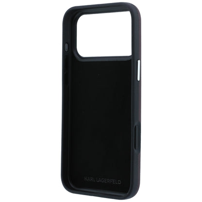 Futrola za Apple iPhone 18 Pro Max / 17 Pro Max, Karl Lagerfeld, Saffiano sa Karl & Choupette Head's Pin i Logom, Bordo