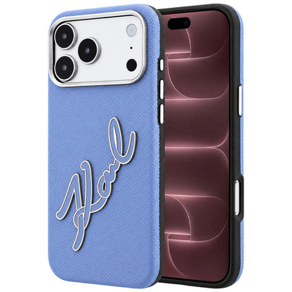 Futrola za Apple iPhone 18 Pro Max / 17 Pro Max, Karl Lagerfeld, Smooth Big Resin Signature Logo, Plava