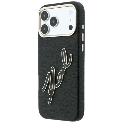 Futrola za Apple iPhone 18 Pro Max / 17 Pro Max, Karl Lagerfeld, Smooth Big Resin Signature Logo, Crna