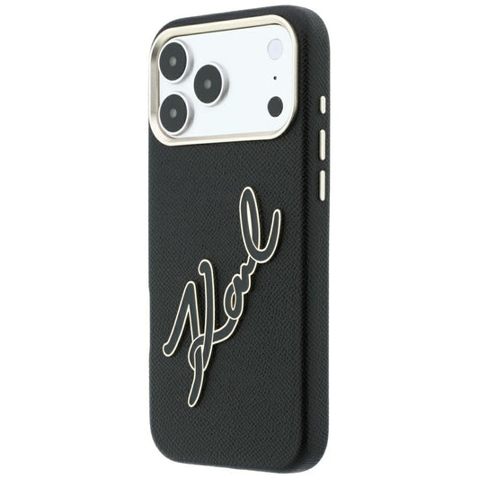 Futrola za Apple iPhone 18 Pro Max / 17 Pro Max, Karl Lagerfeld, Smooth Big Resin Signature Logo, Crna