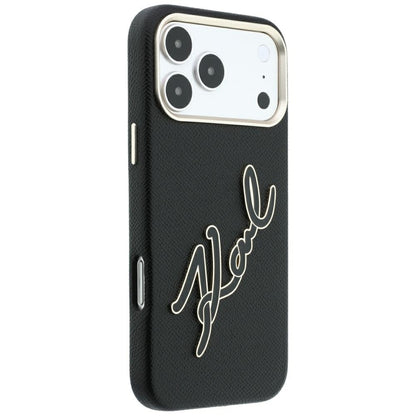 Futrola za Apple iPhone 18 Pro Max / 17 Pro Max, Karl Lagerfeld, Smooth Big Resin Signature Logo, Crna