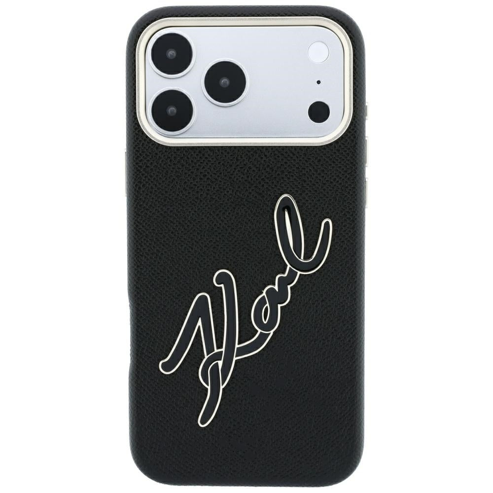 Futrola za Apple iPhone 18 Pro Max / 17 Pro Max, Karl Lagerfeld, Smooth Big Resin Signature Logo, Crna
