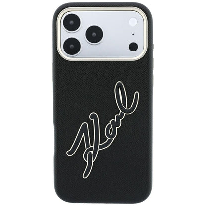 Futrola za Apple iPhone 18 Pro Max / 17 Pro Max, Karl Lagerfeld, Smooth Big Resin Signature Logo, Crna