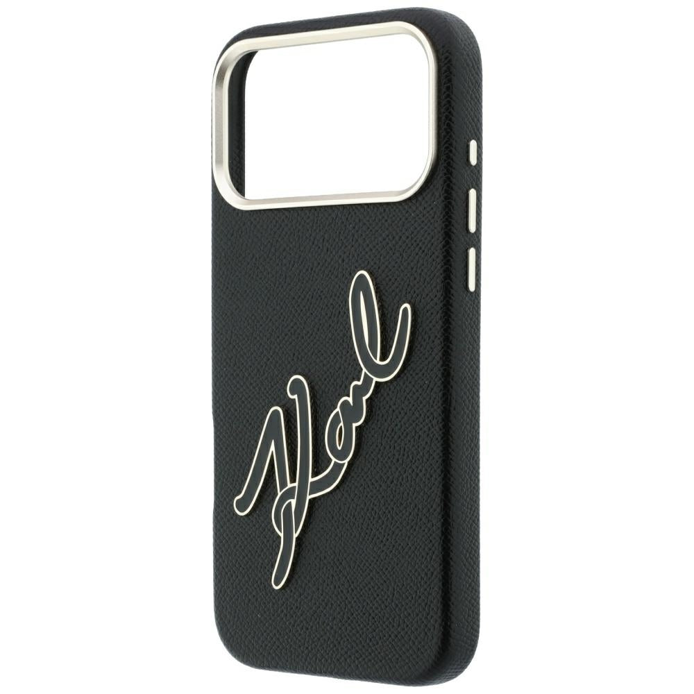 Futrola za Apple iPhone 18 Pro Max / 17 Pro Max, Karl Lagerfeld, Smooth Big Resin Signature Logo, Crna