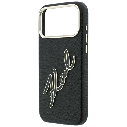 Futrola za Apple iPhone 18 Pro Max / 17 Pro Max, Karl Lagerfeld, Smooth Big Resin Signature Logo, Crna