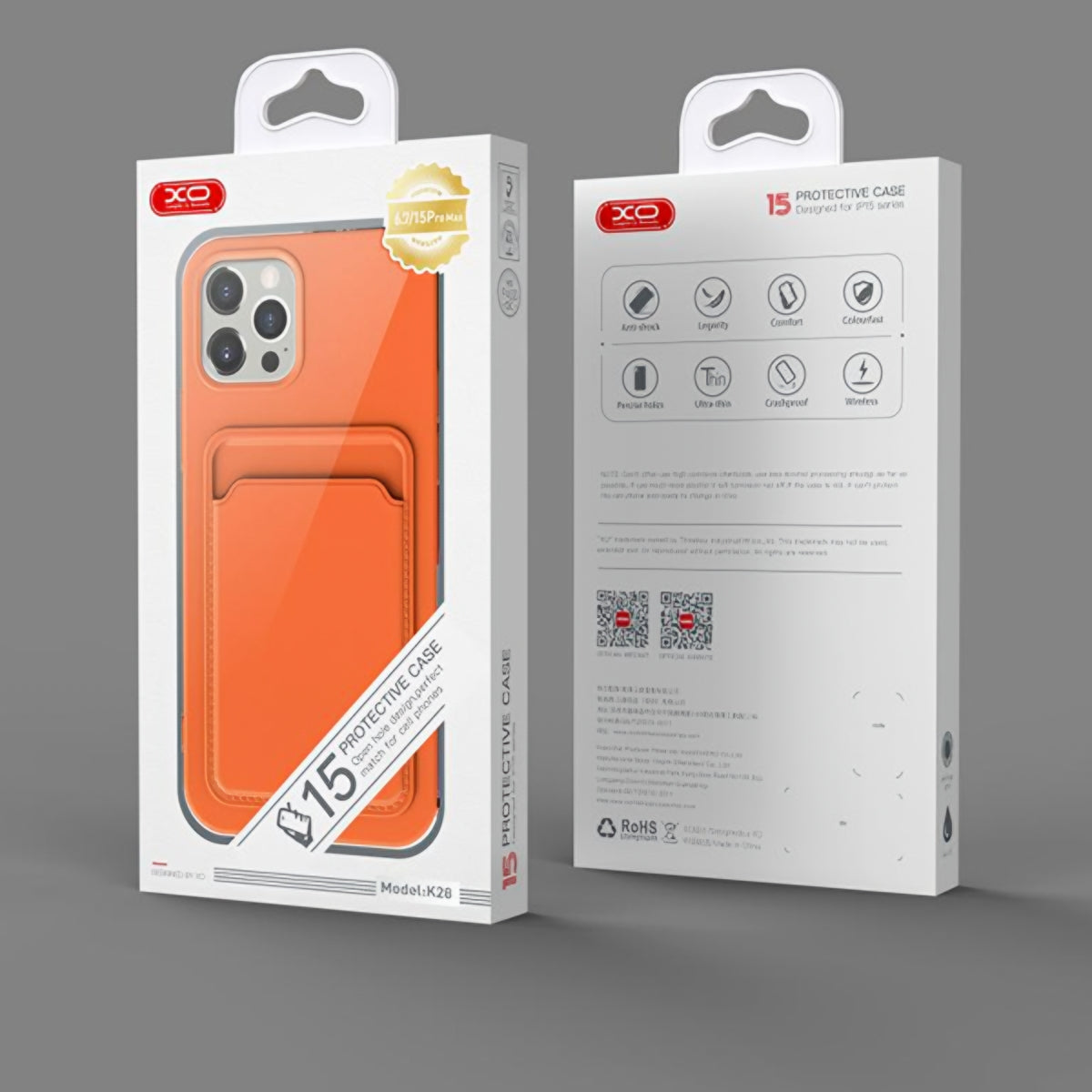 Futrola za Apple iPhone 15 Pro Max, XO Design, Slot za kartice, Narandžasta