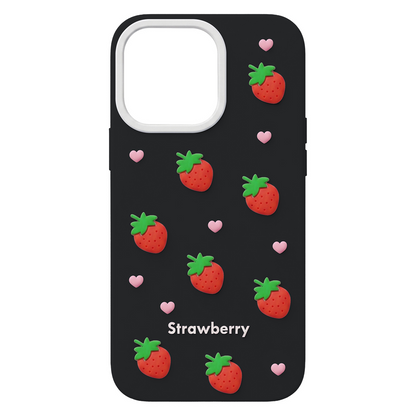 Futrola za Apple iPhone 12 / 12 Pro, OEM, Strawberry, Crna