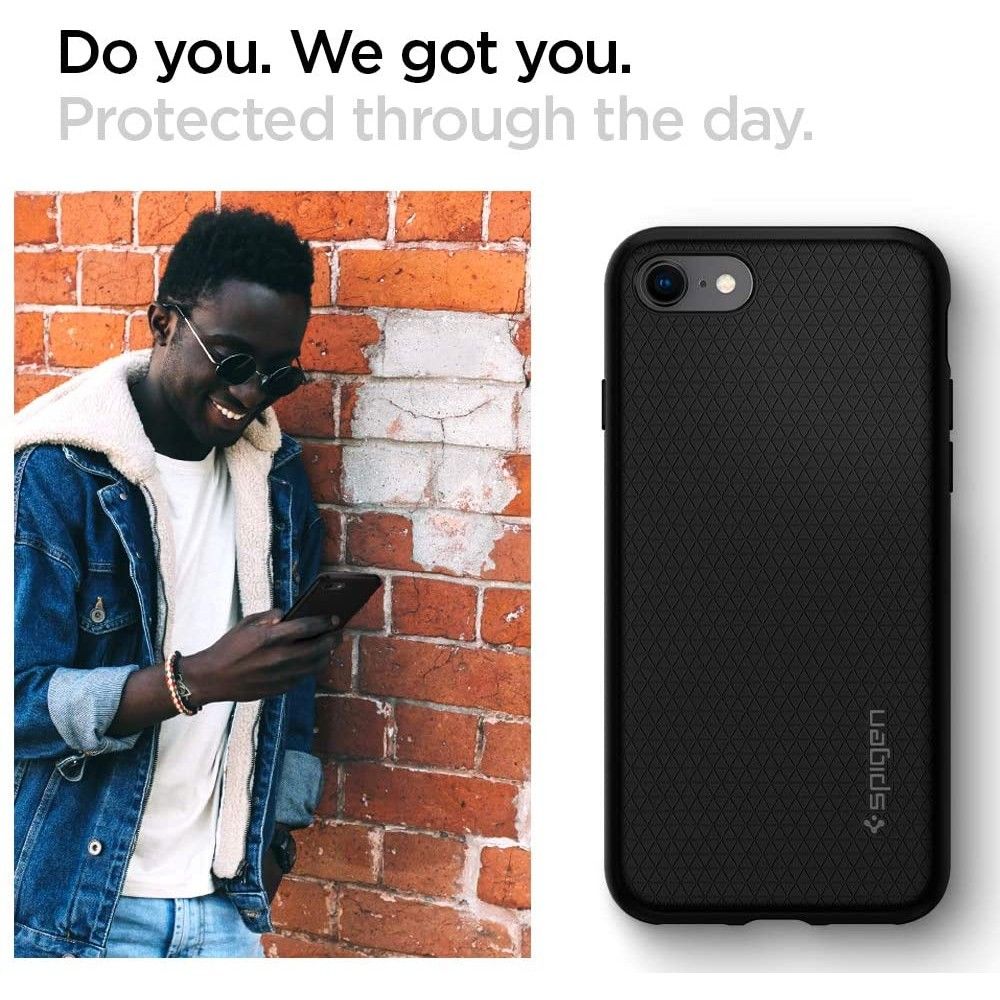 Futrola za Apple iPhone SE (2022) / SE (2020) / 8 / 7, Spigen, Liquid Air, Crna