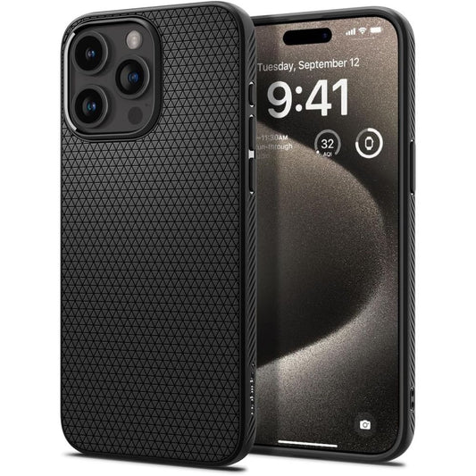 Futrola za Apple iPhone 15 Pro Max, Spigen, Liquid Air Matte, Crna ACS06562