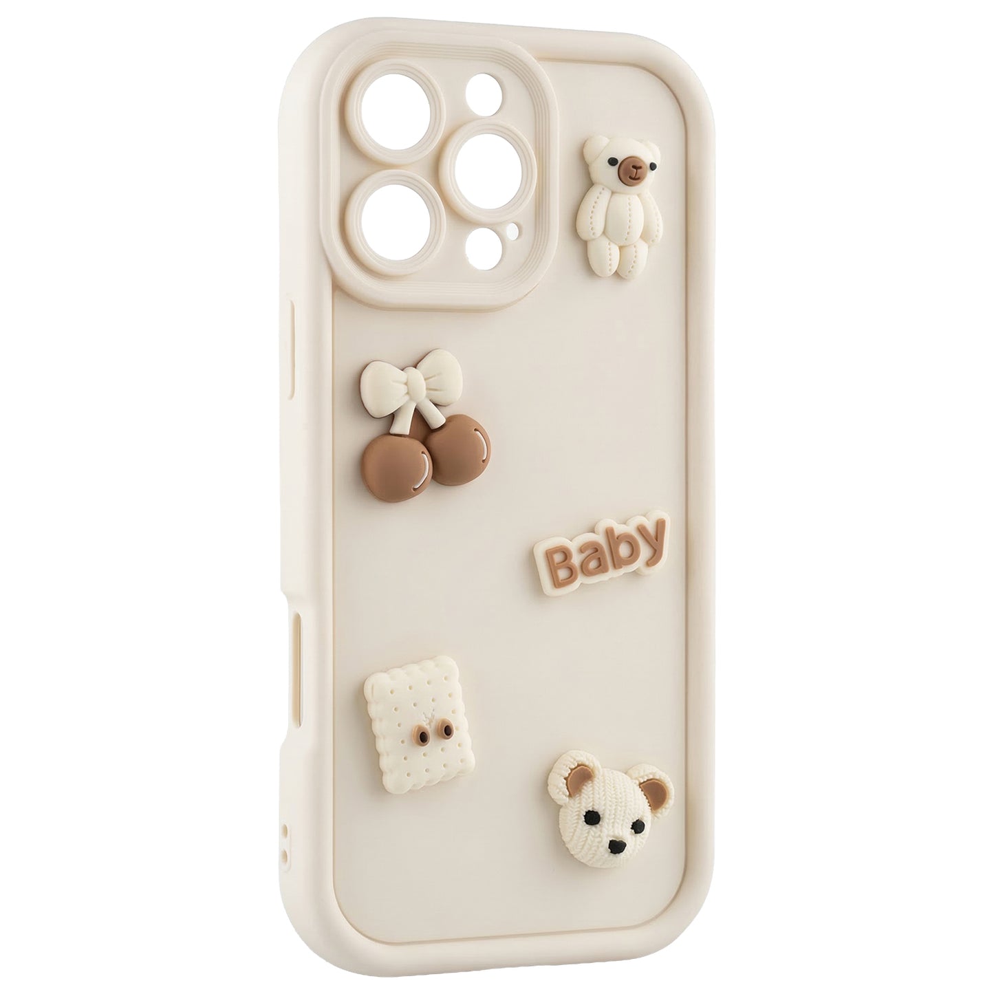 Futrola za Apple iPhone 15 Pro, OEM, Ultra Trendy 3D Bear, Bež