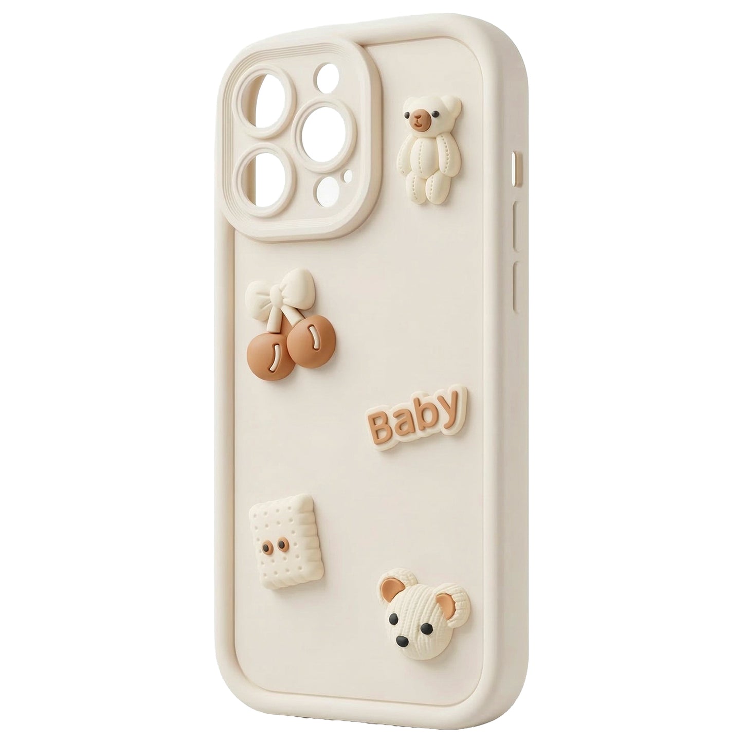 Futrola za Apple iPhone 15 Pro, OEM, Ultra Trendy 3D Bear, Bež