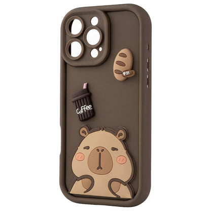 Futrola za Apple iPhone 16 Pro Max, OEM, Ultra Trendy 3D Capybara, Braon