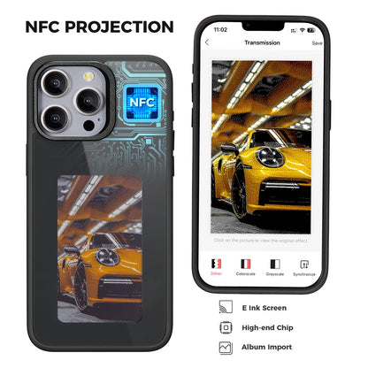 Futrola za Apple iPhone 15 Pro Max, OEM, Prilagođeni E-Ink ekran, Crna