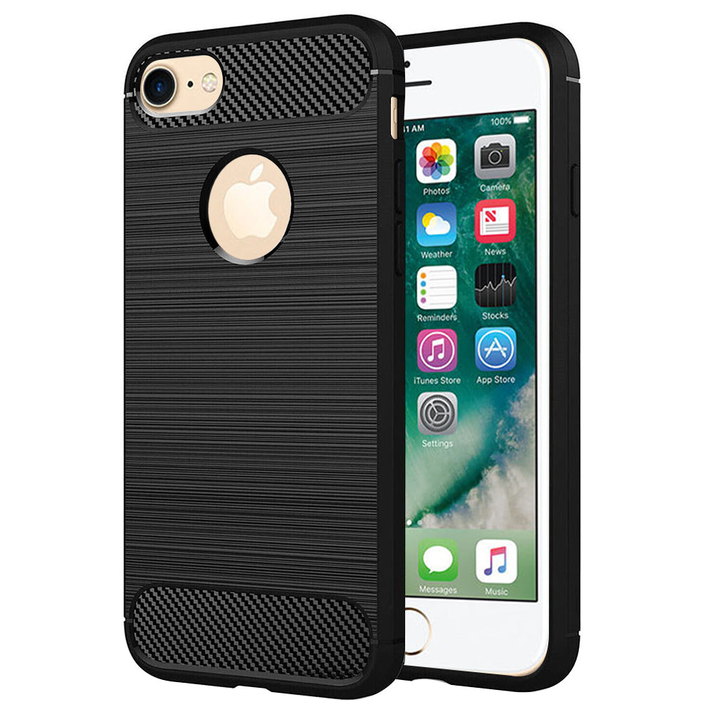 Futrola za Apple iPhone 8 / 7, Techsuit, Karbon, Crna