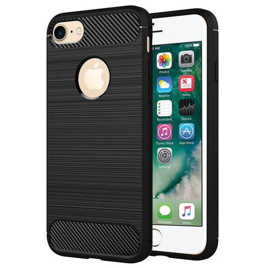Futrola za Apple iPhone 8 / 7, Techsuit, Karbon, Crna